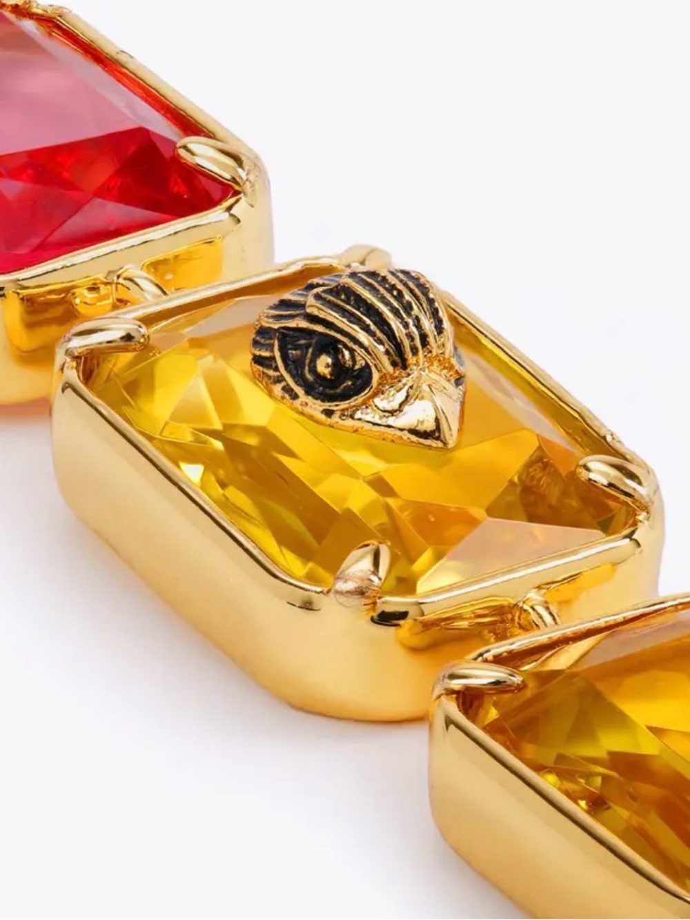Kurt Geiger  London Gold EagleHead  multicolor Drop Earrings - Picture 5 of 7